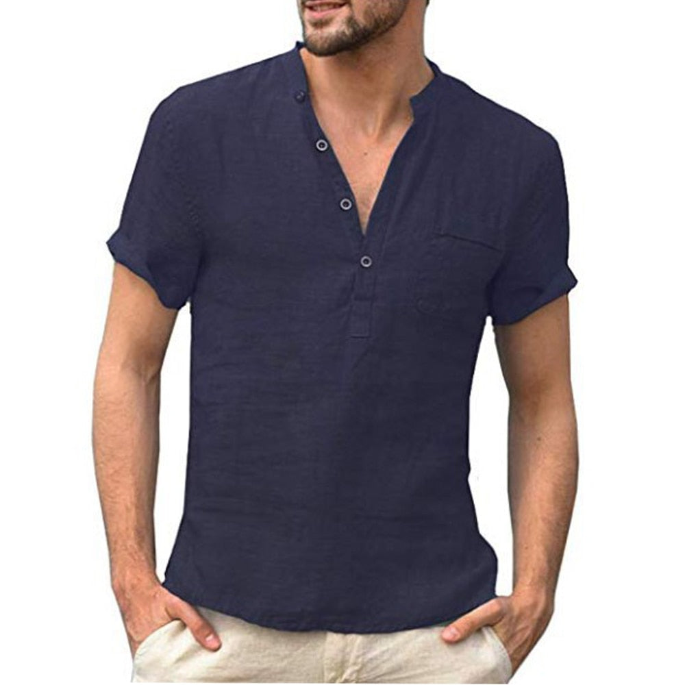 Men's Short-Sleeved Linen T-shirt