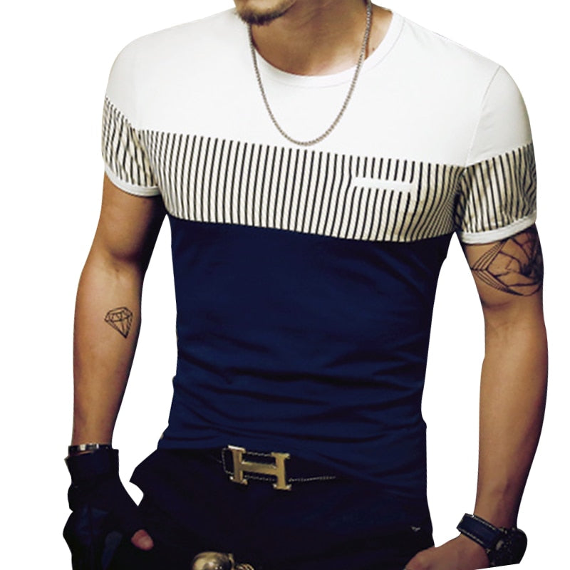 Casual Patchwork Short Sleeve Shirt T Shirt
