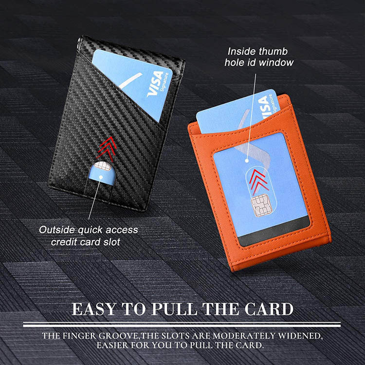 Carbon Fiber Dollar Clip -Leather Wallet -