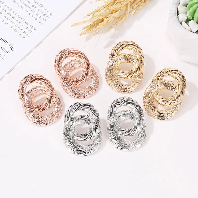 Double Round Earrings