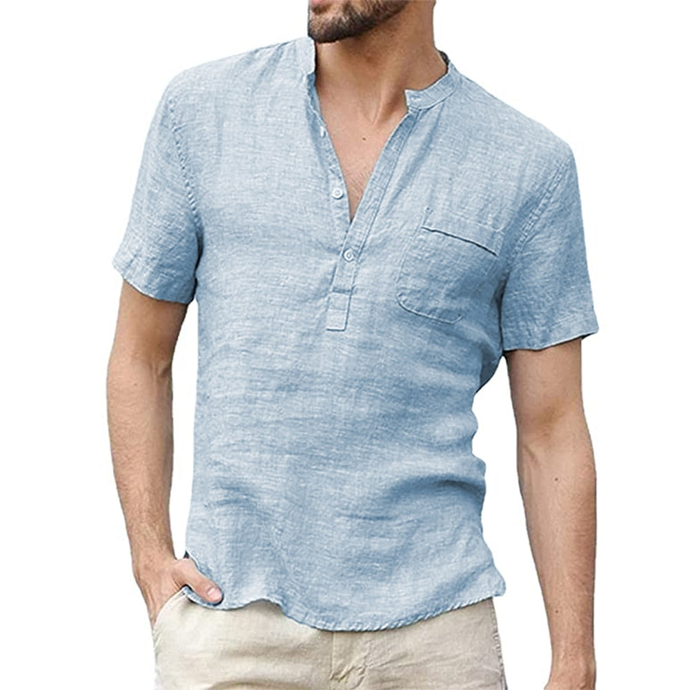 Men's Short-Sleeved Linen T-shirt