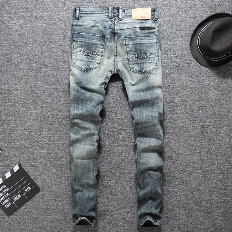 Slim Fit Cotton Ripped