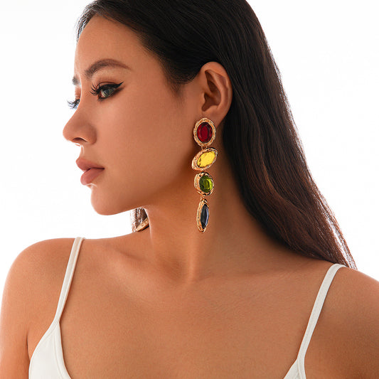 Gemstone pendant earrings