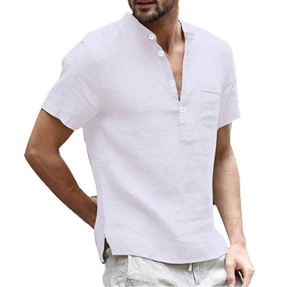 Men's Short-Sleeved Linen T-shirt