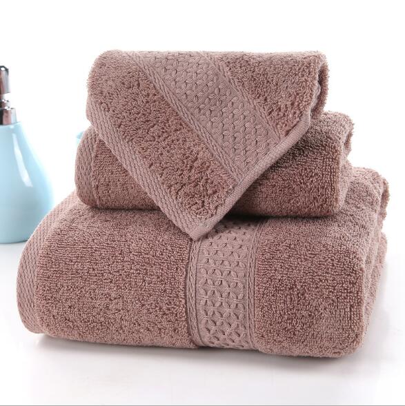 3pcs Solid 100% Cotton Bath Towels