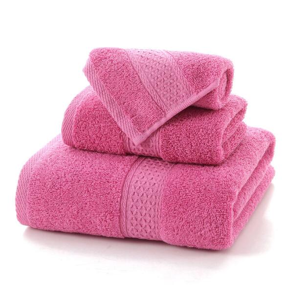 3pcs Solid 100% Cotton Bath Towels