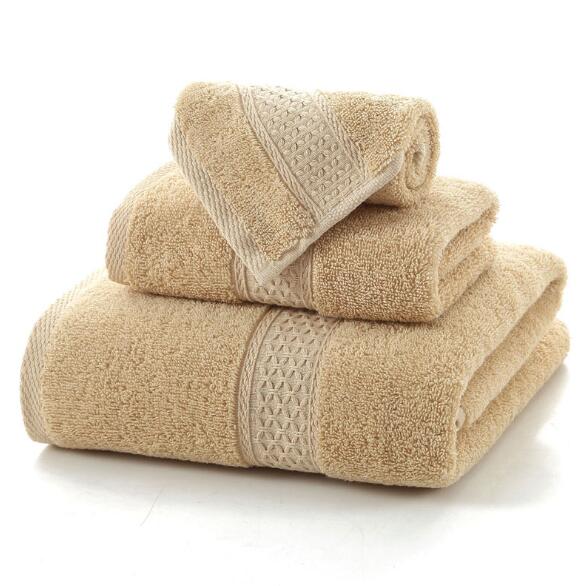 3pcs Solid 100% Cotton Bath Towels
