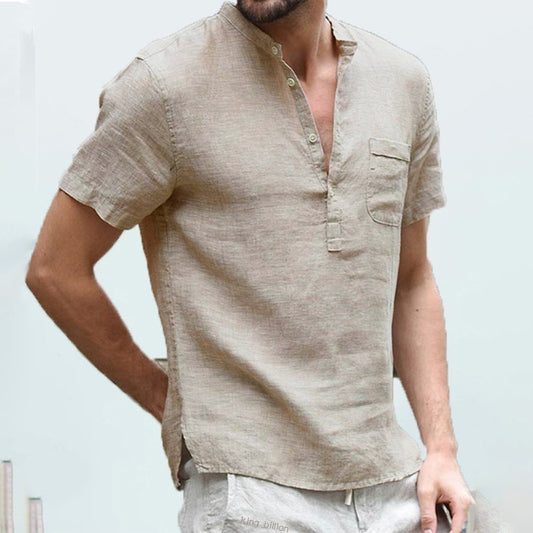 Men's Short-Sleeved Linen T-shirt