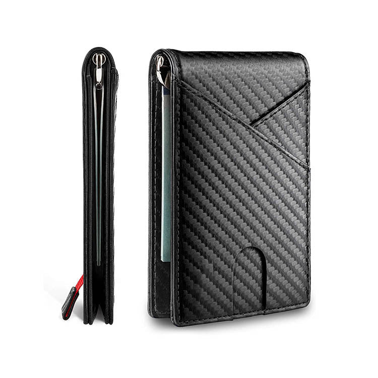 Carbon Fiber Dollar Clip -Leather Wallet -