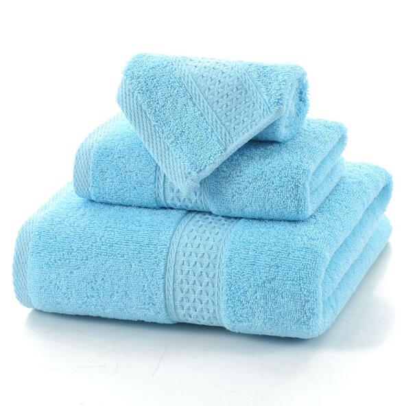 3pcs Solid 100% Cotton Bath Towels