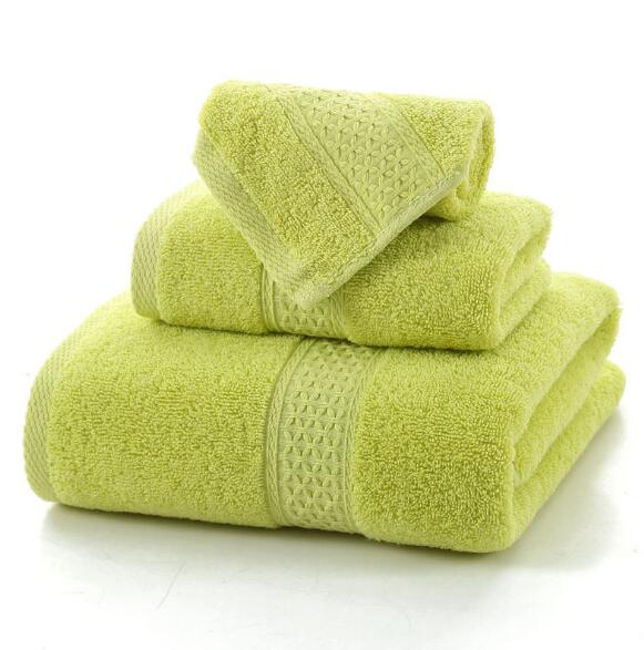 3pcs Solid 100% Cotton Bath Towels