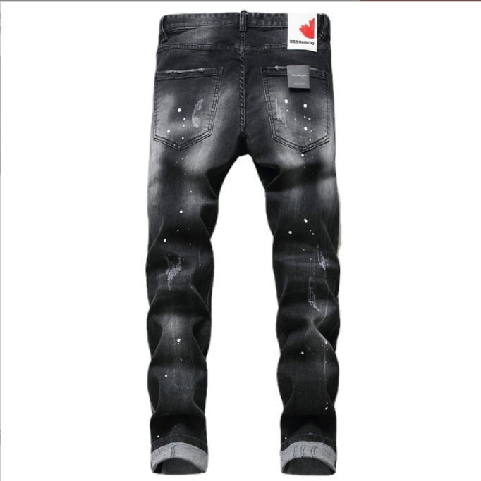 Black and gray Jeans - torn holes