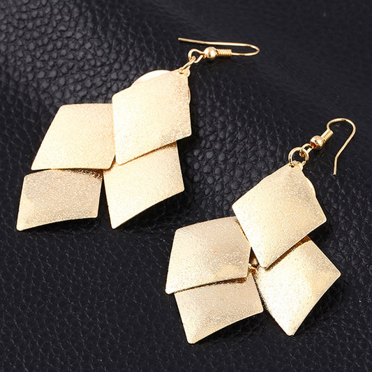 Diamond Leaf Tassel Earrings