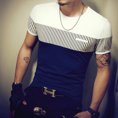 Casual Patchwork Short Sleeve Shirt T Shirt