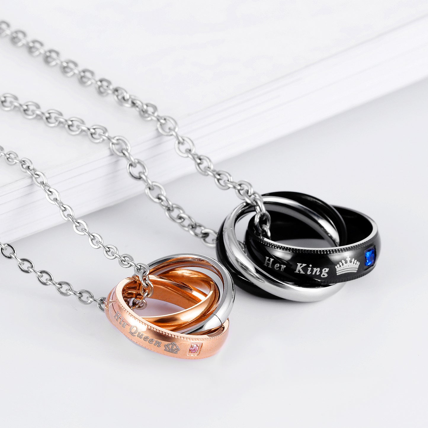 King - Queen - Couple Necklace