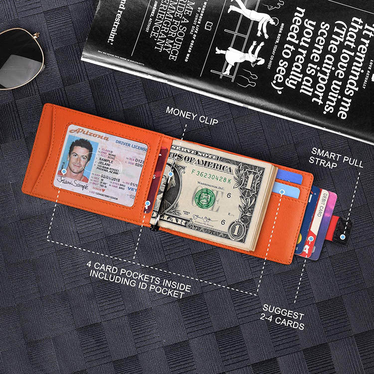 Carbon Fiber Dollar Clip -Leather Wallet -