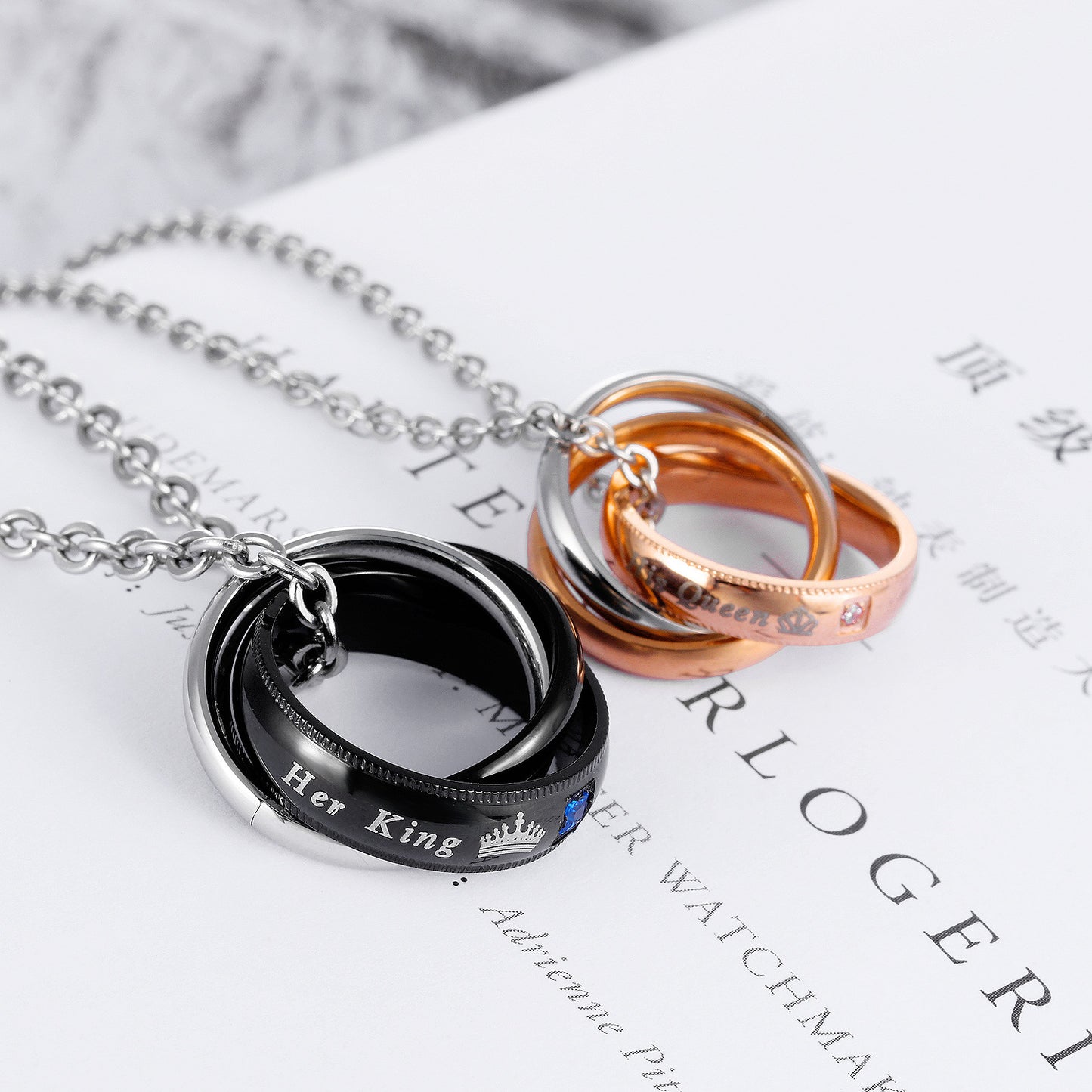 King - Queen - Couple Necklace