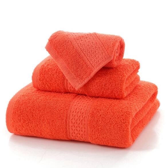 3pcs Solid 100% Cotton Bath Towels
