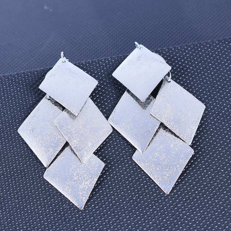Diamond Leaf Tassel Earrings