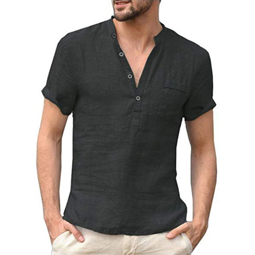 Men's Short-Sleeved Linen T-shirt