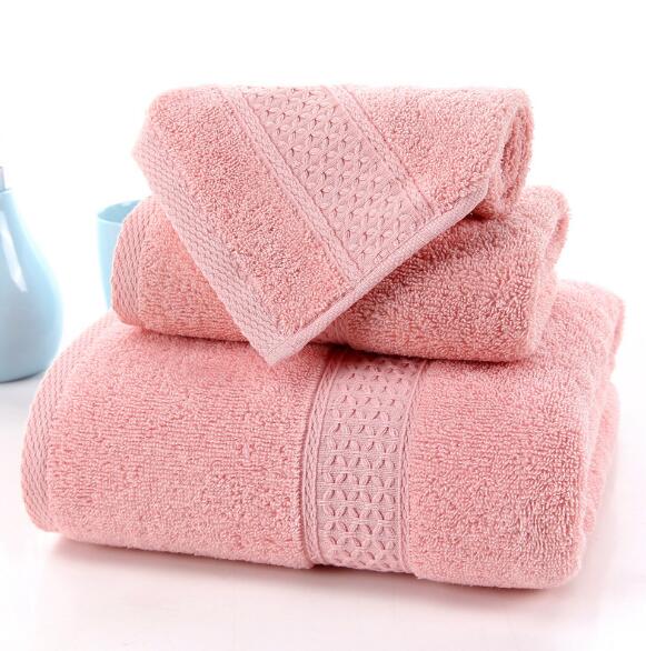 3pcs Solid 100% Cotton Bath Towels