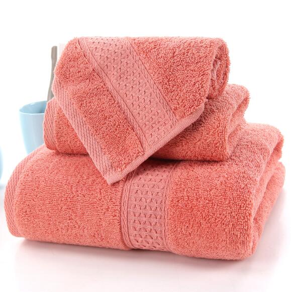 3pcs Solid 100% Cotton Bath Towels