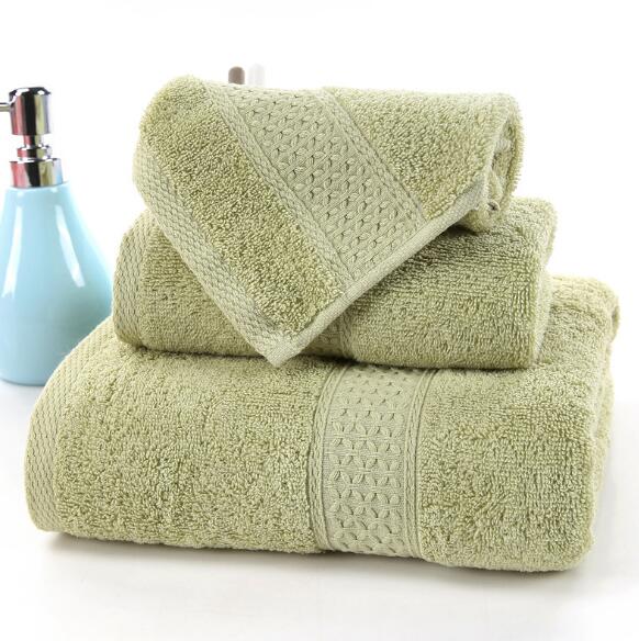 3pcs Solid 100% Cotton Bath Towels